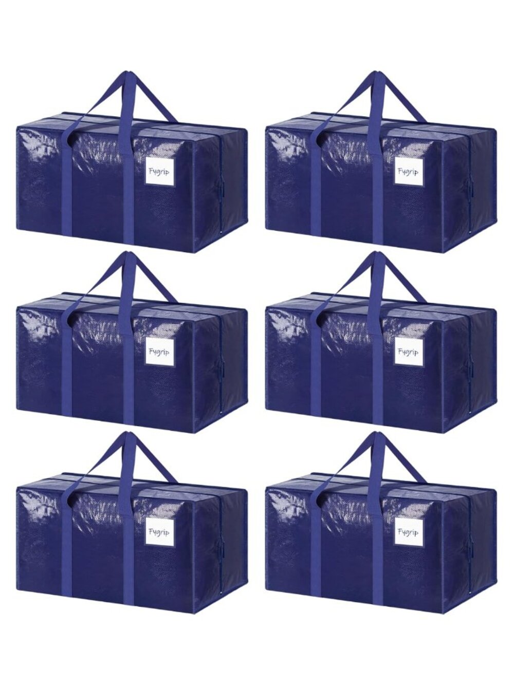 Extra Heavy Duty Large Moving Bags Strong Zipper 6 Pack Storage